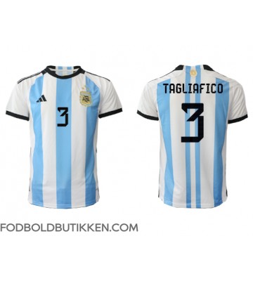 Argentina Nicolas Tagliafico #3 Hjemmebanetrøje VM 2022 Kortærmet